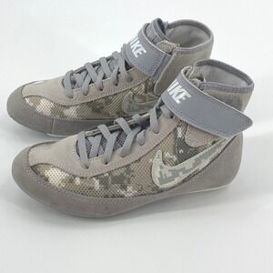 Nike Speed Sweep VII Wrestling Shoes Boys Size 3Y Grey Gelray Camo 366684-003